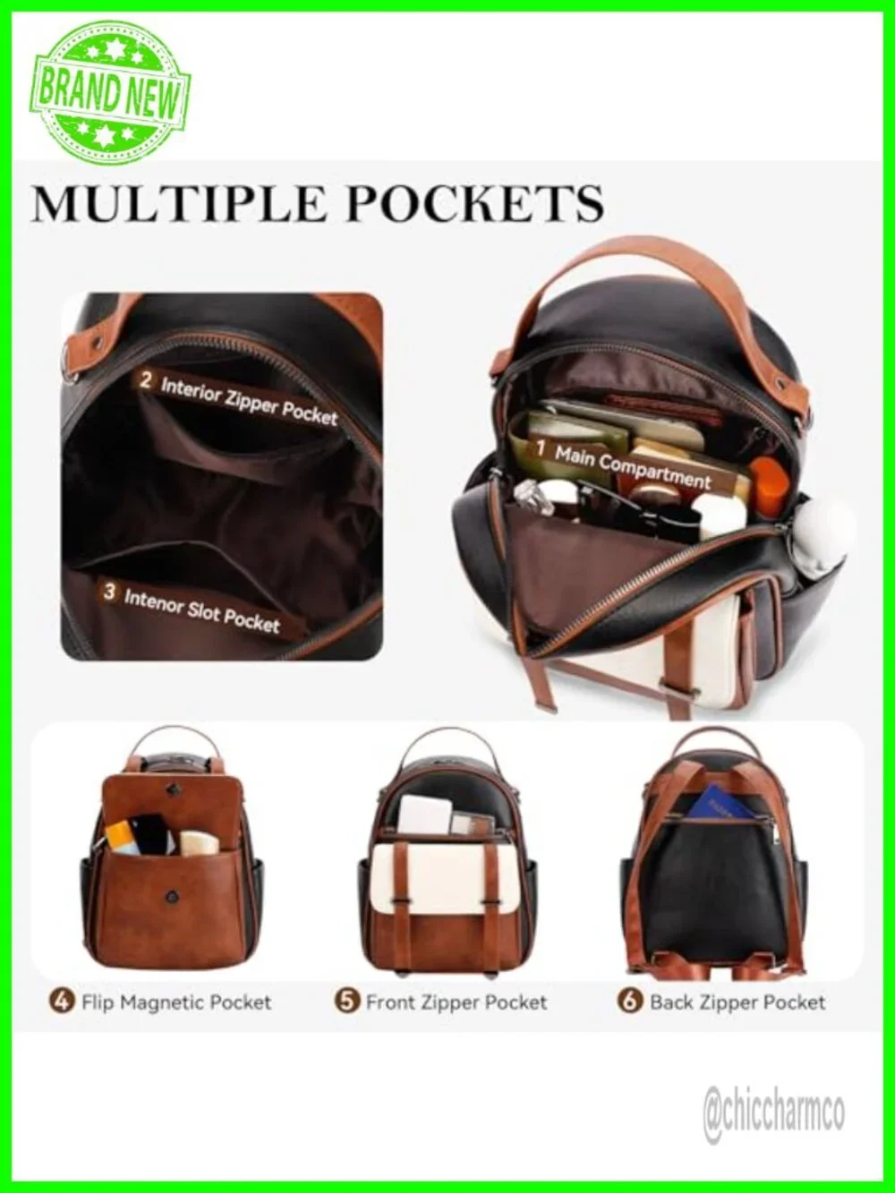 Vegan Leather Mini Backpack Purse Small Water Resistant Daypack